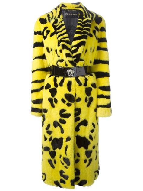 yellow versace fur coat|farfetch Versace blazer.